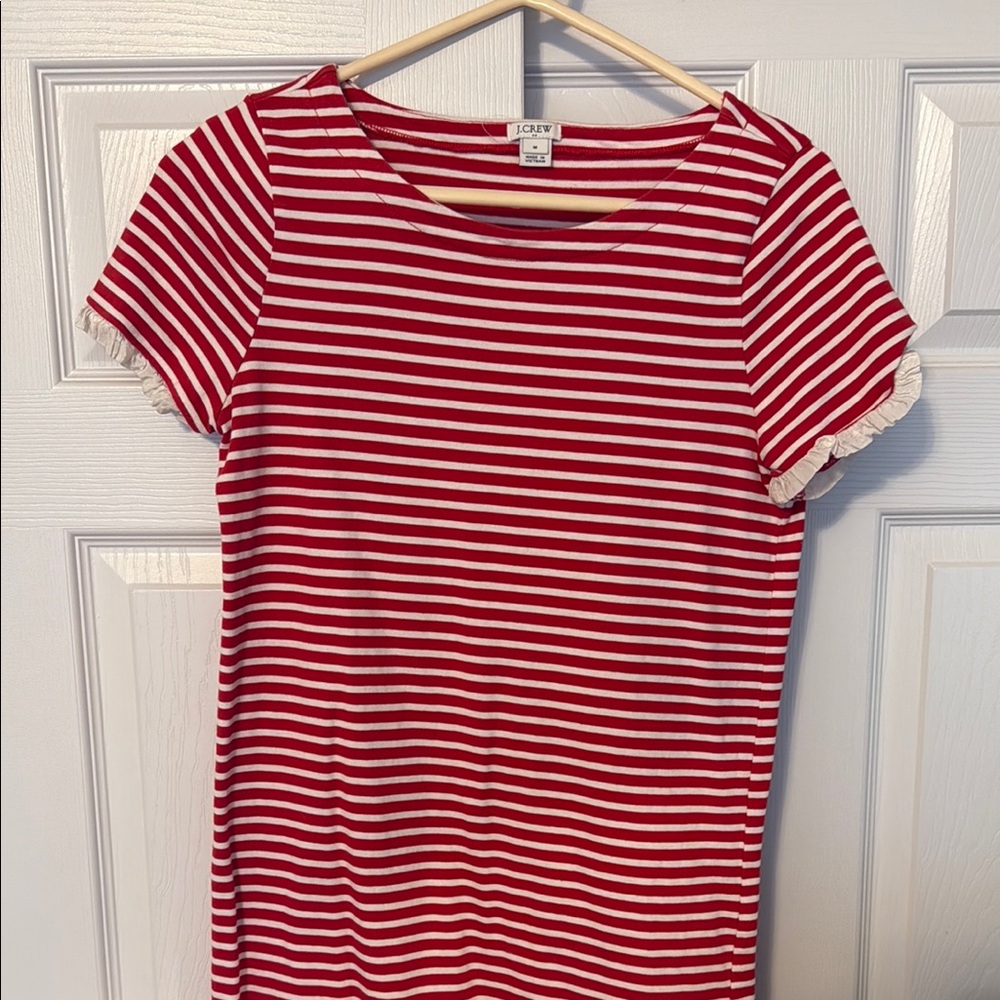 J. Crew Red Striped Women's Dress
